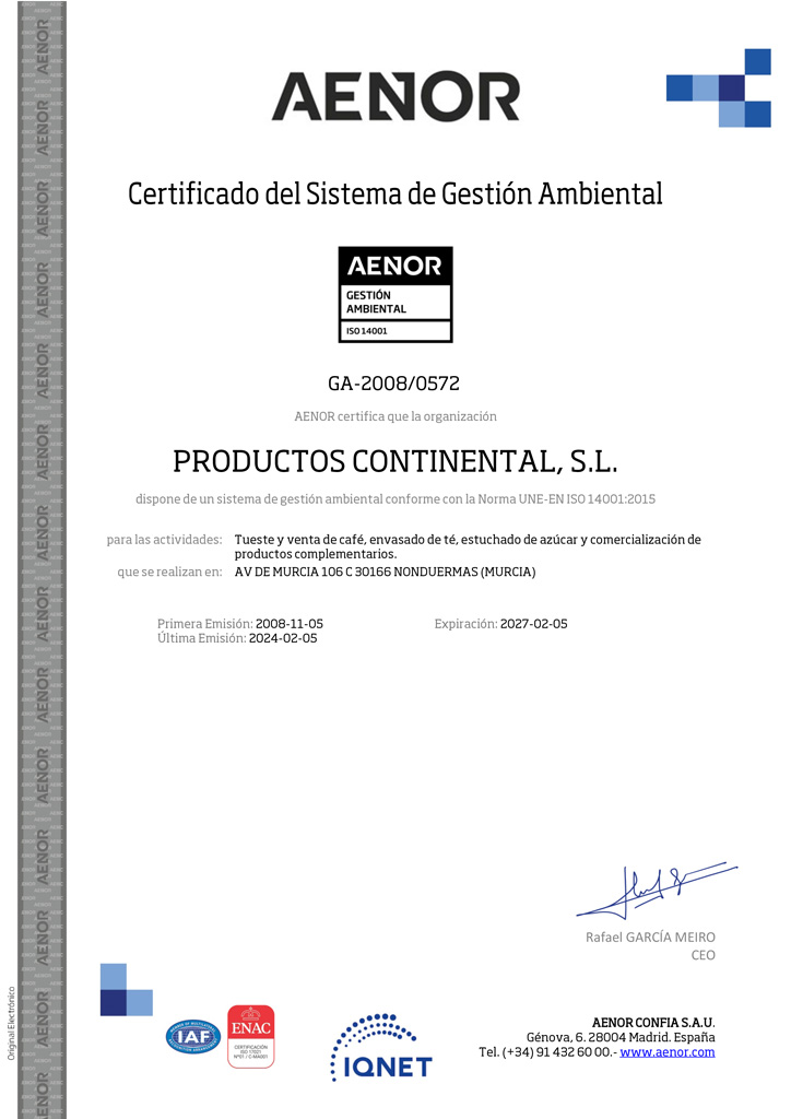 Certificado AENOR - Gestión Ambiental